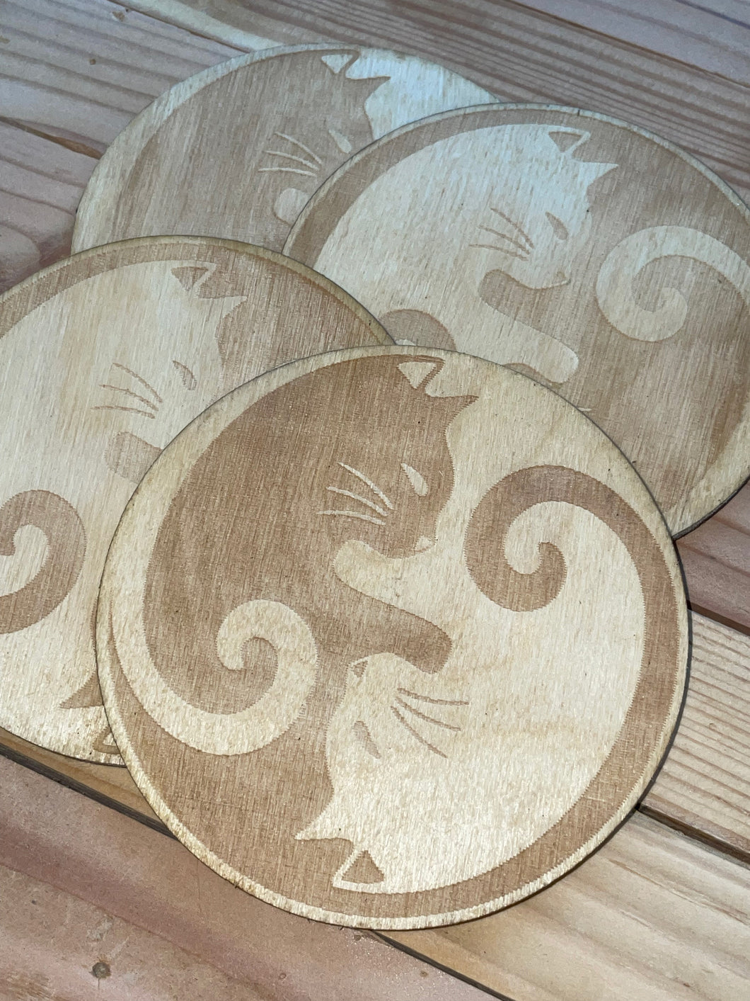 Yin Yang cat coaster set