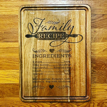 Load image into Gallery viewer, Family recipe Acacia Cutting board large
